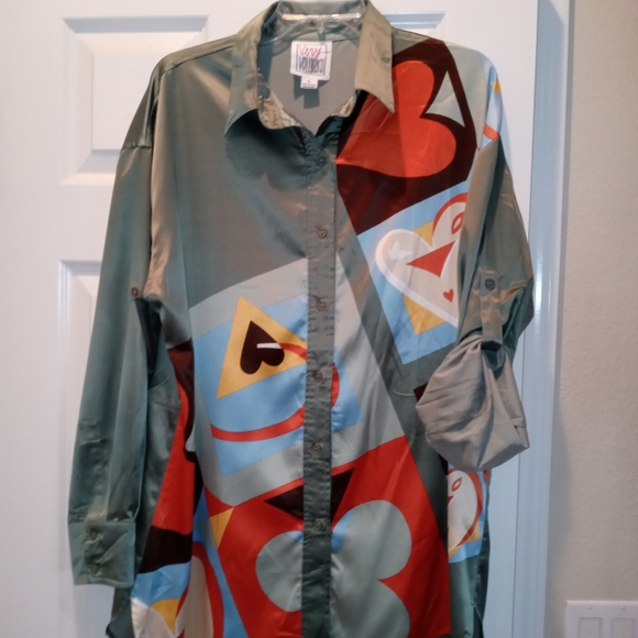 Very Vollbrach L Multicolored Silky Blouse - Picture 4 of 13